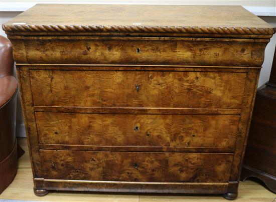 A walnut chest of drawers W.110cm